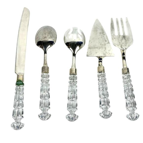Shannon Crystal Designs of Ireland 5-PC Crystal and Silver Elegant Serving Set - Picture 7 of 11